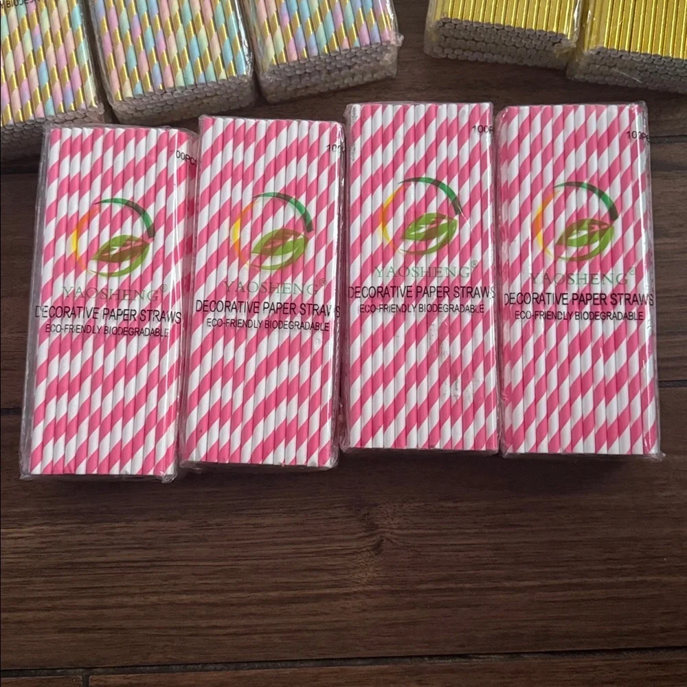 Paper Straws for Drinking, Disposable for Birthdays, Weddings, Baby Showers